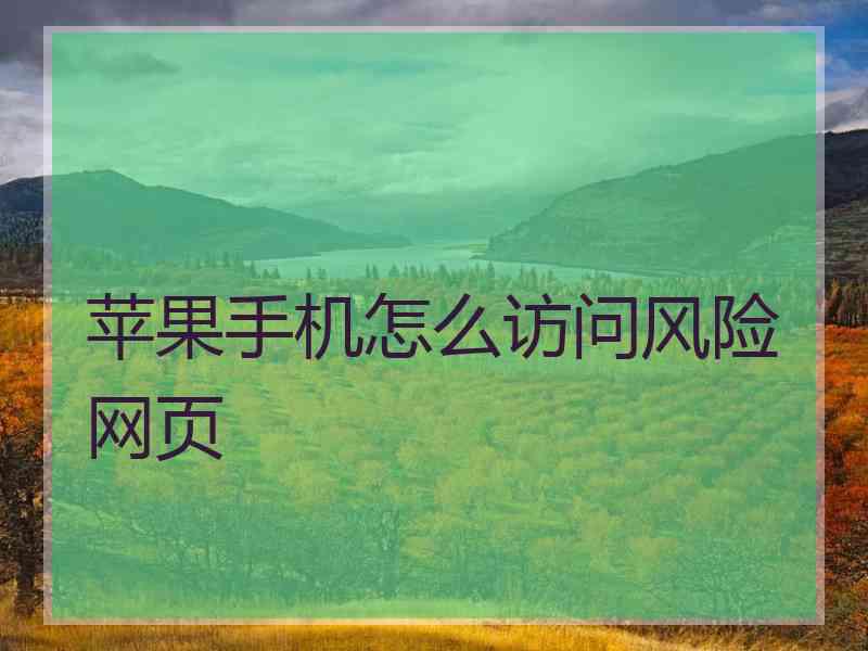 苹果手机怎么访问风险网页
