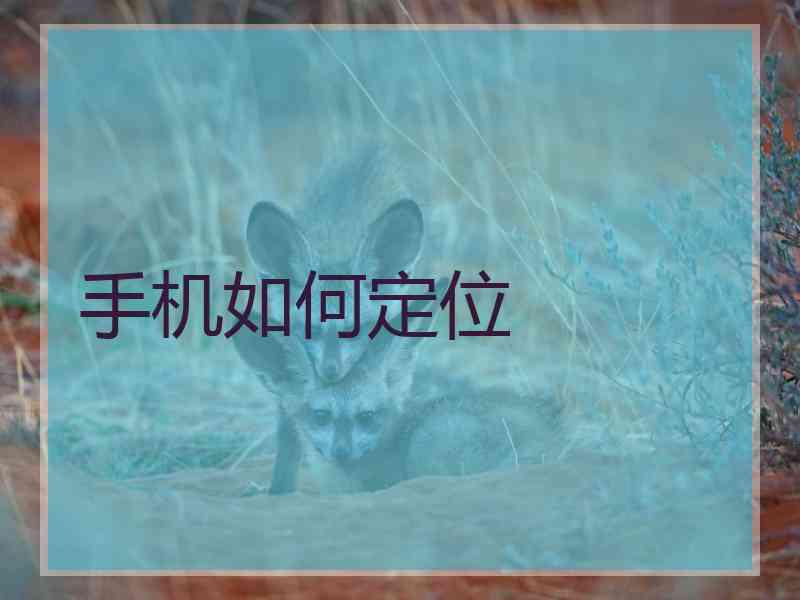 手机如何定位