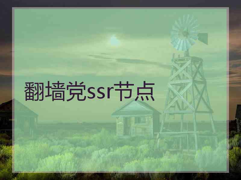 翻墙党ssr节点