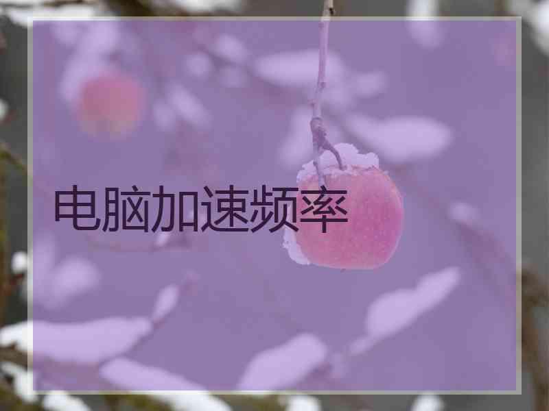 电脑加速频率