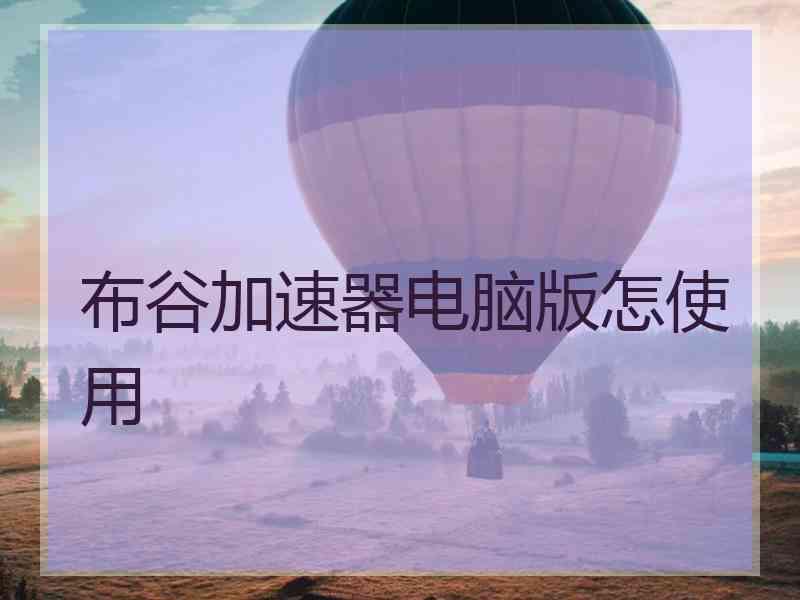 布谷加速器电脑版怎使用