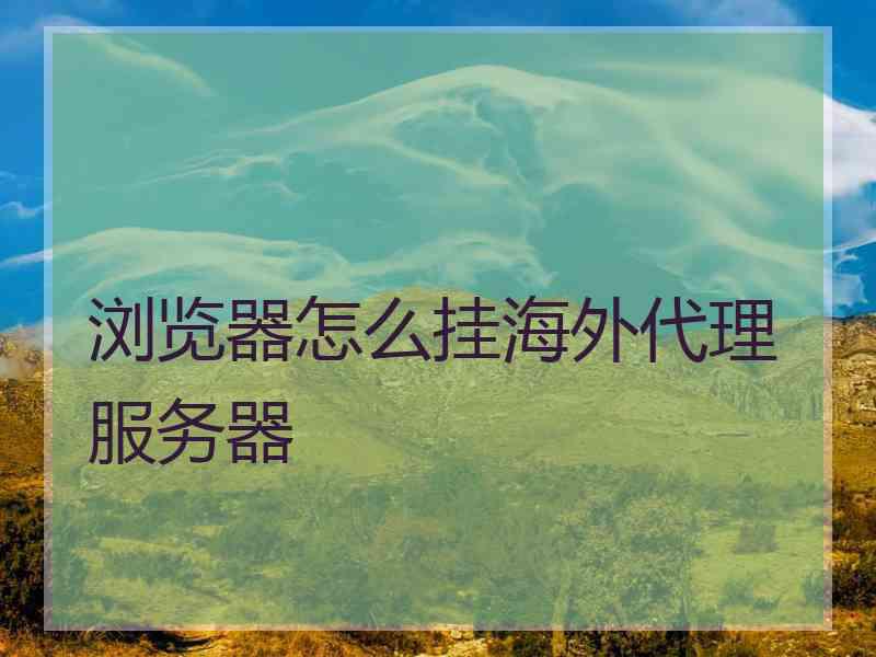 浏览器怎么挂海外代理服务器