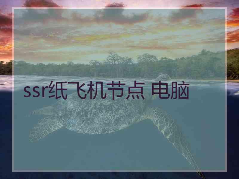 ssr纸飞机节点 电脑