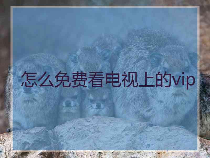怎么免费看电视上的vip