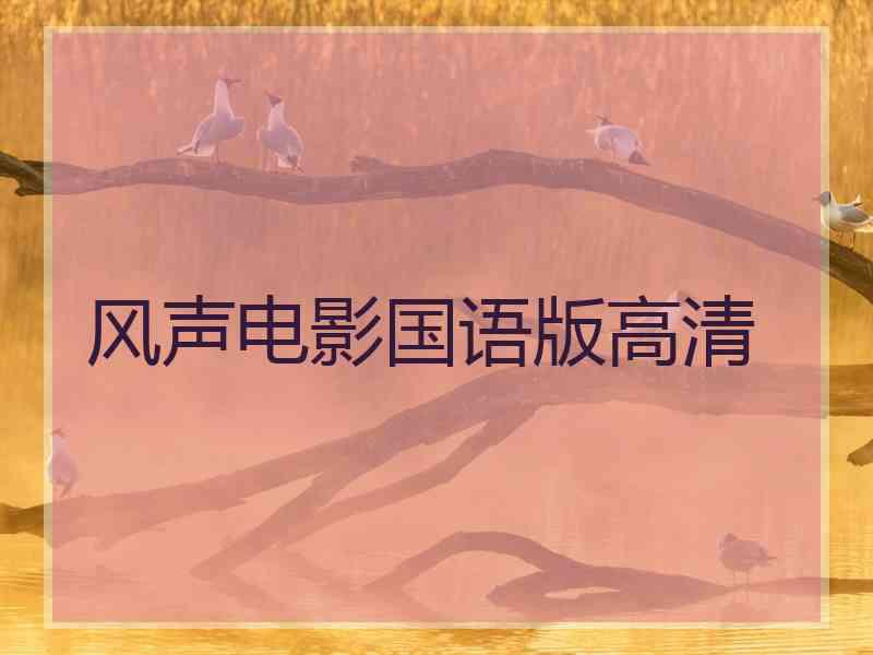 风声电影国语版高清