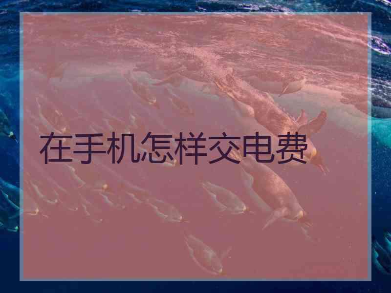 在手机怎样交电费