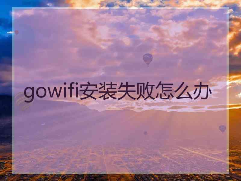 gowifi安装失败怎么办