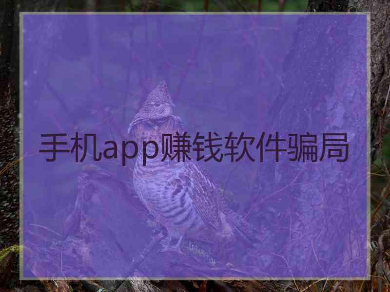 手机app赚钱软件骗局