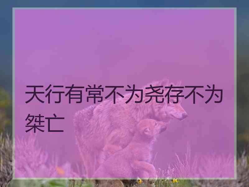 天行有常不为尧存不为桀亡