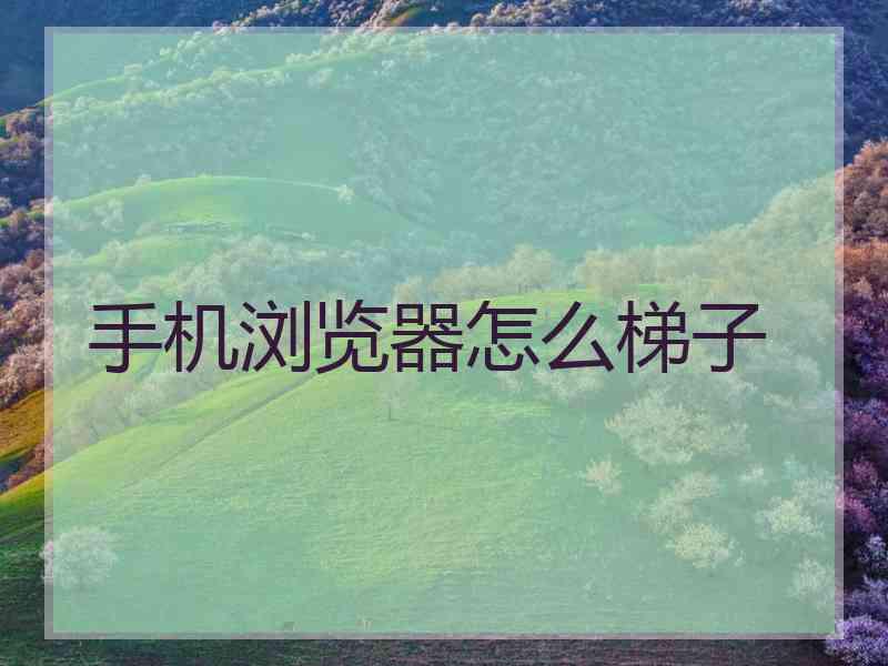 手机浏览器怎么梯子