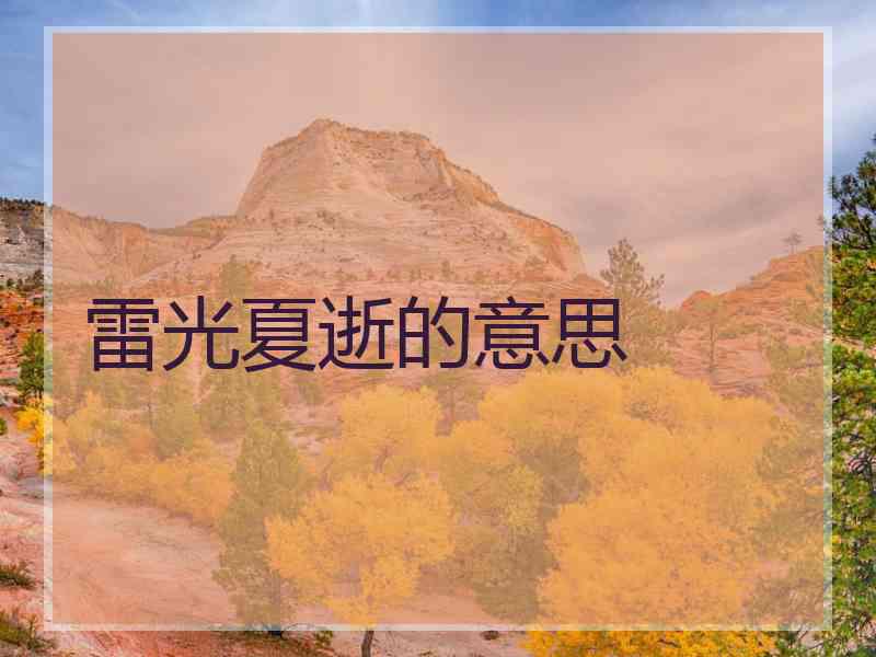 雷光夏逝的意思