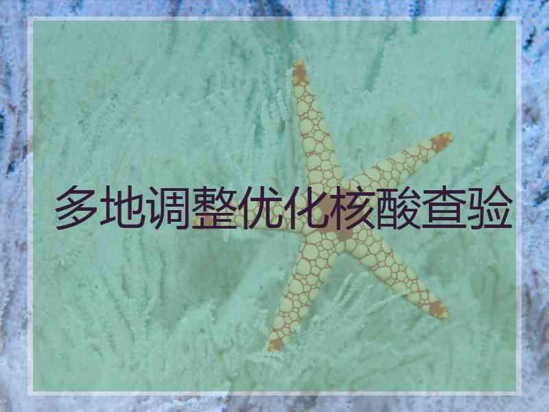 多地调整优化核酸查验