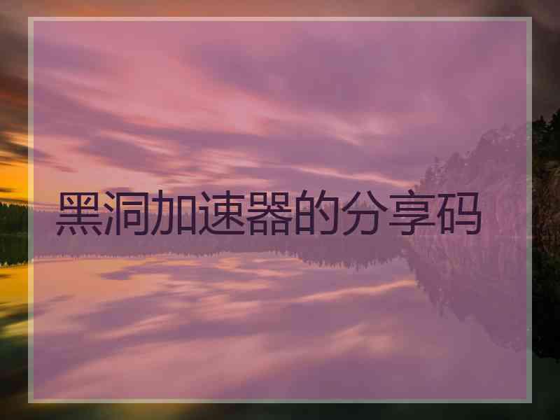 黑洞加速器的分享码