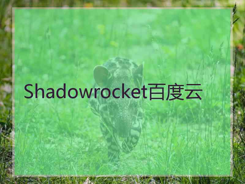 Shadowrocket百度云
