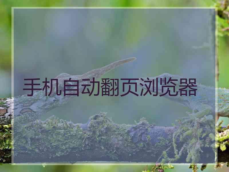 手机自动翻页浏览器