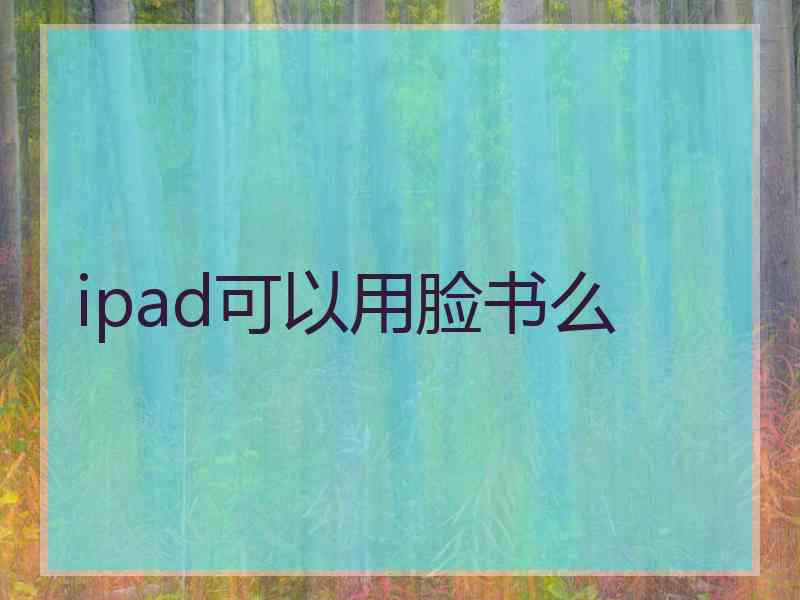 ipad可以用脸书么