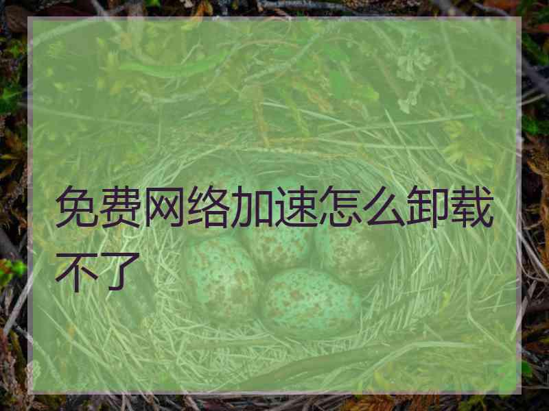 免费网络加速怎么卸载不了