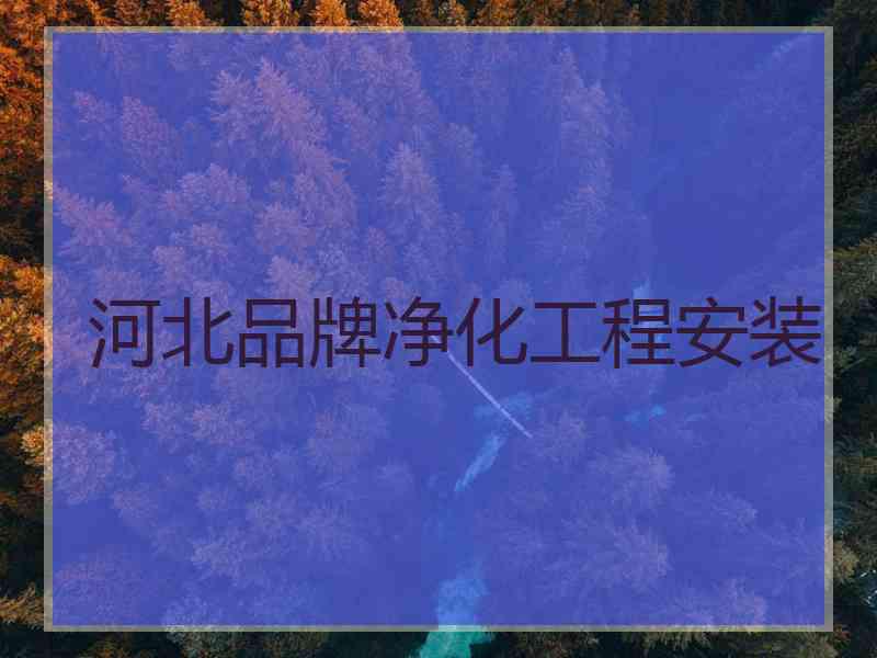 河北品牌净化工程安装