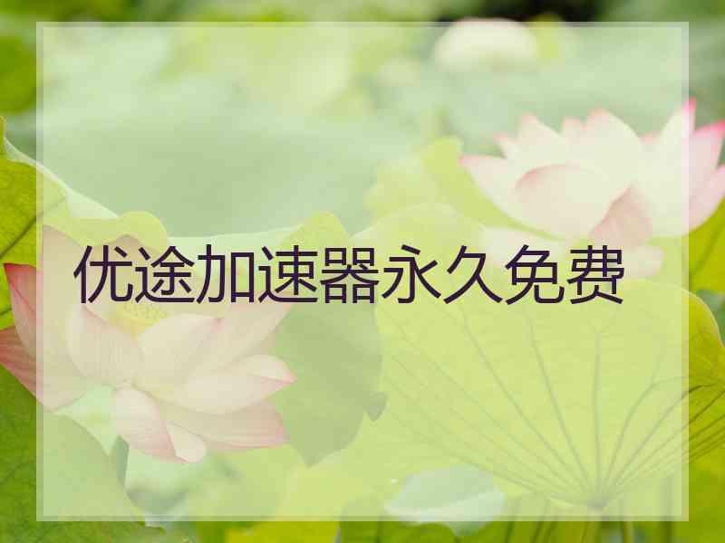优途加速器永久免费