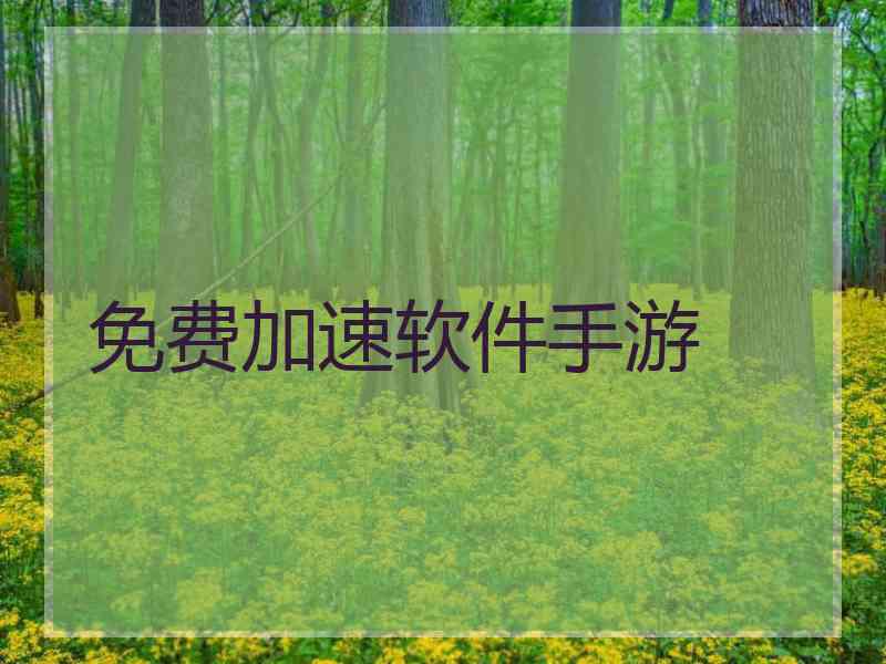 免费加速软件手游