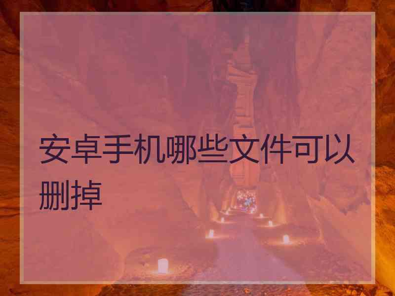 安卓手机哪些文件可以删掉