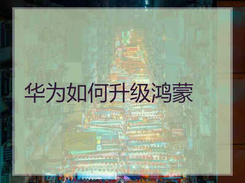 华为如何升级鸿蒙