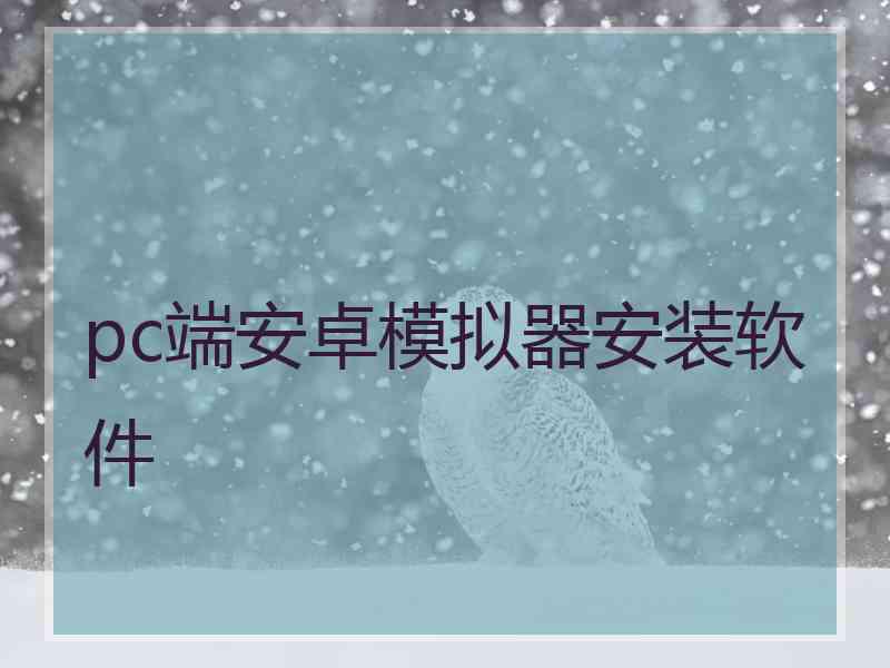 pc端安卓模拟器安装软件