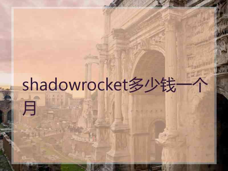 shadowrocket多少钱一个月