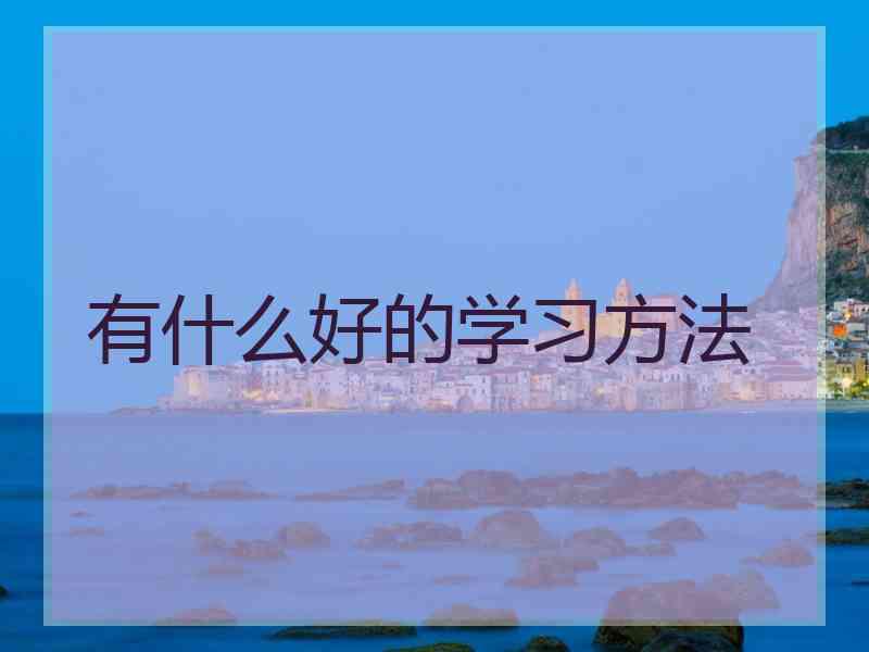 有什么好的学习方法