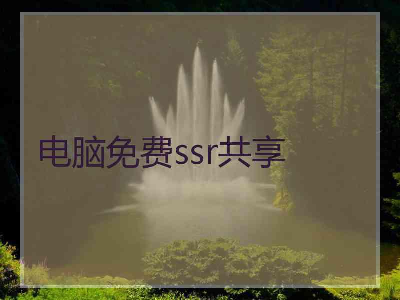 电脑免费ssr共享