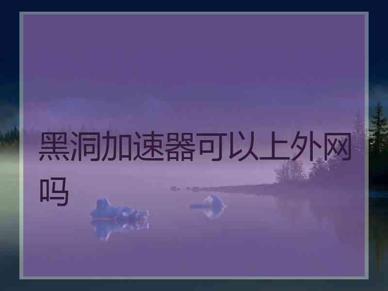 黑洞加速器可以上外网吗