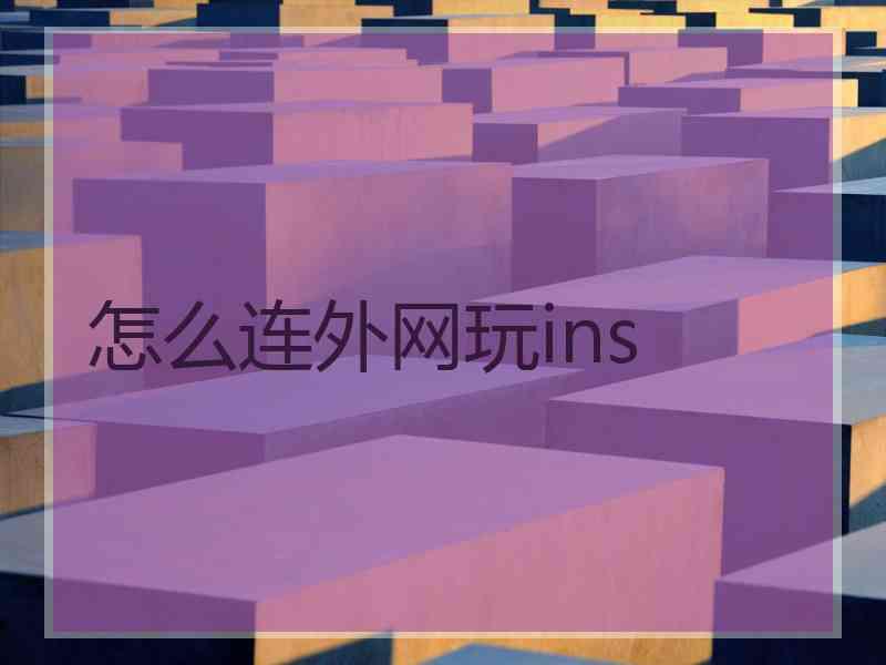 怎么连外网玩ins