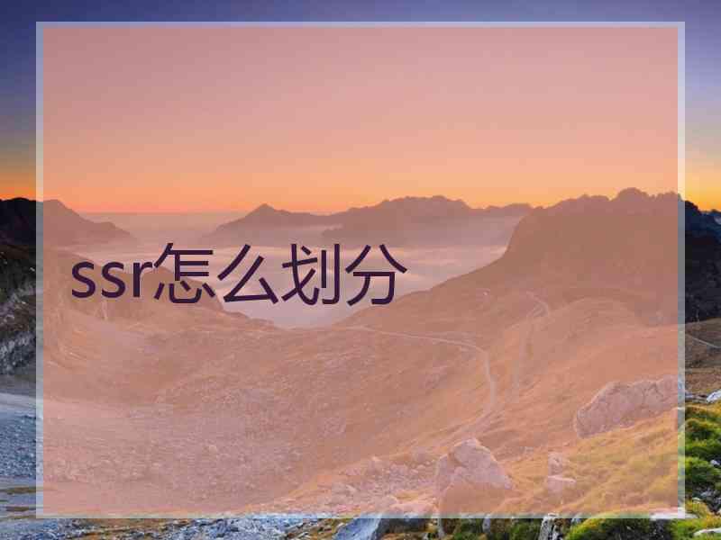 ssr怎么划分