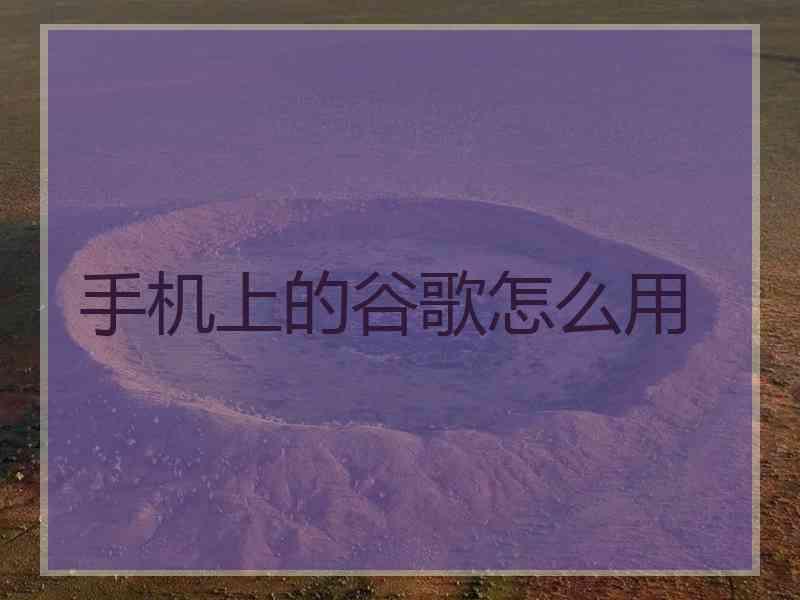 手机上的谷歌怎么用
