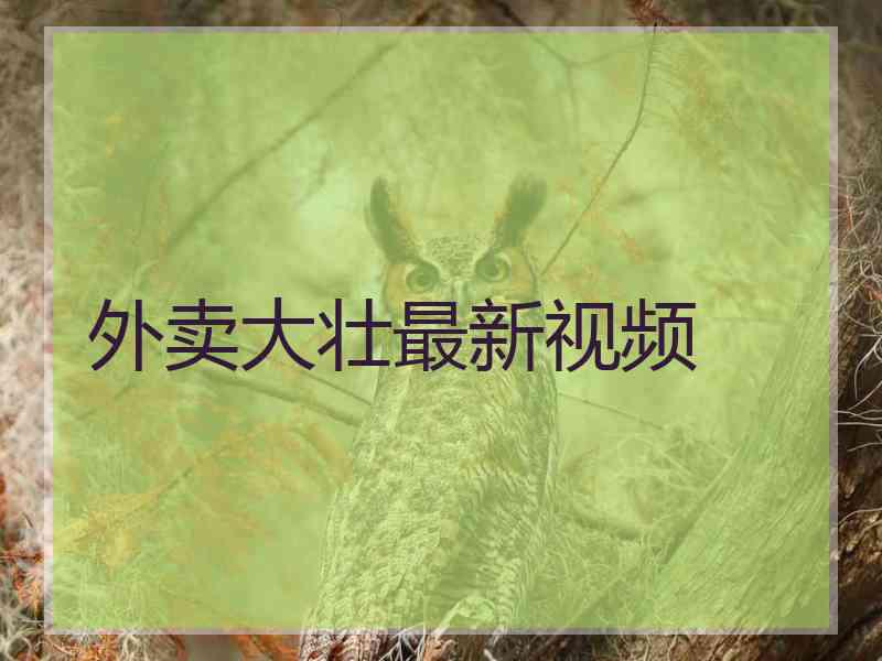 外卖大壮最新视频