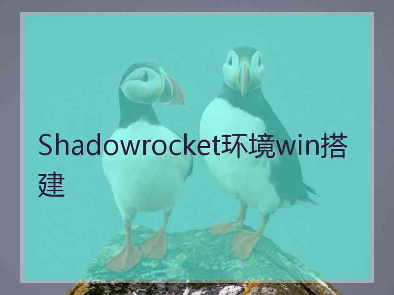 Shadowrocket环境win搭建