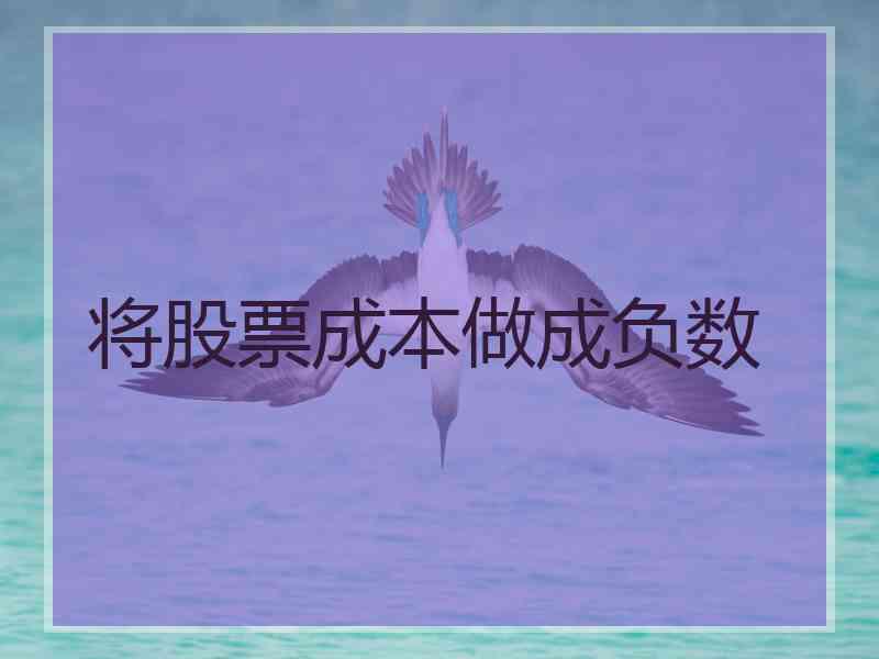 将股票成本做成负数