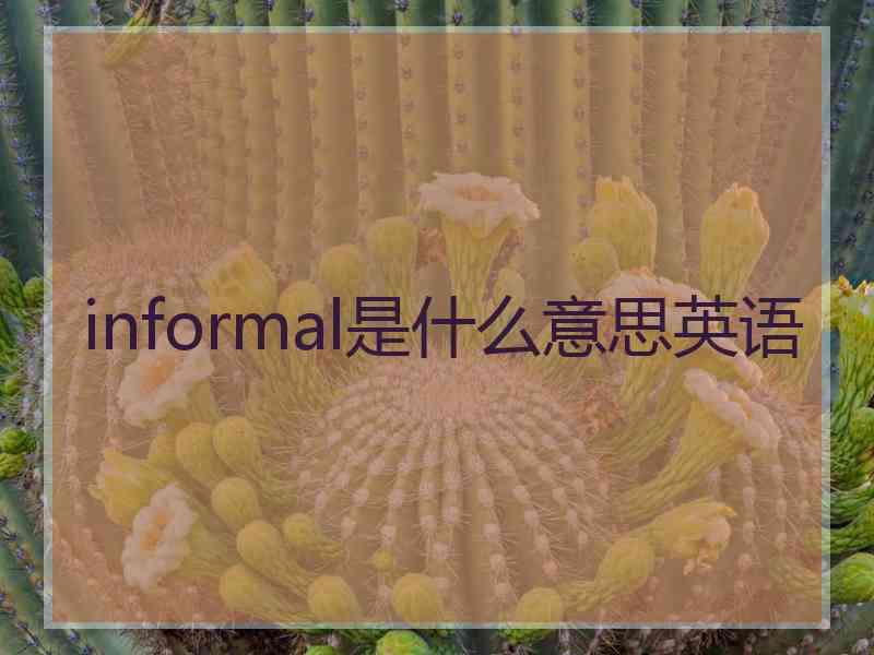informal是什么意思英语