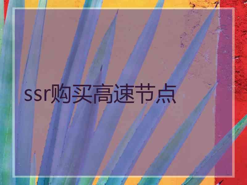 ssr购买高速节点
