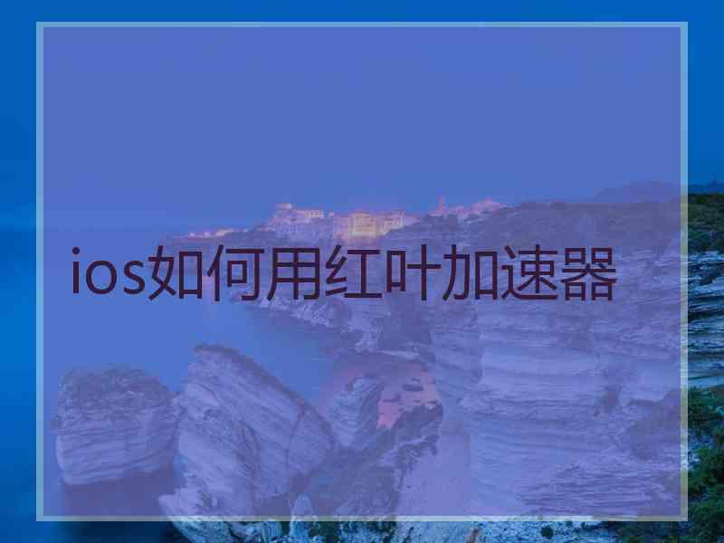 ios如何用红叶加速器