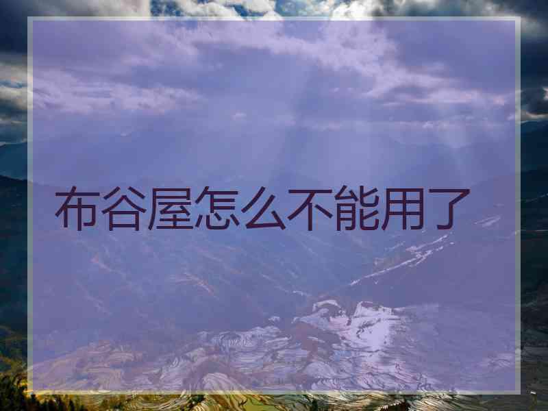 布谷屋怎么不能用了
