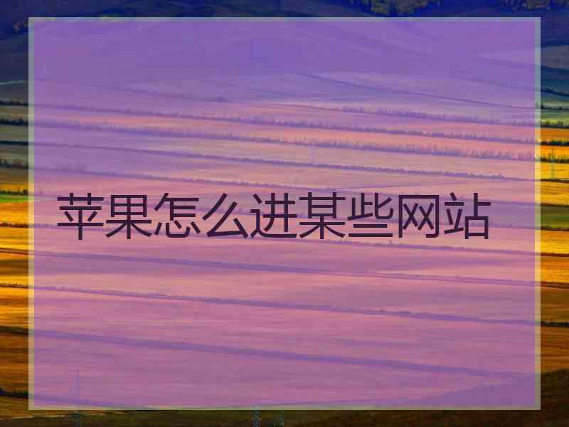 苹果怎么进某些网站