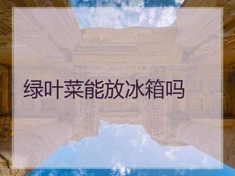 绿叶菜能放冰箱吗
