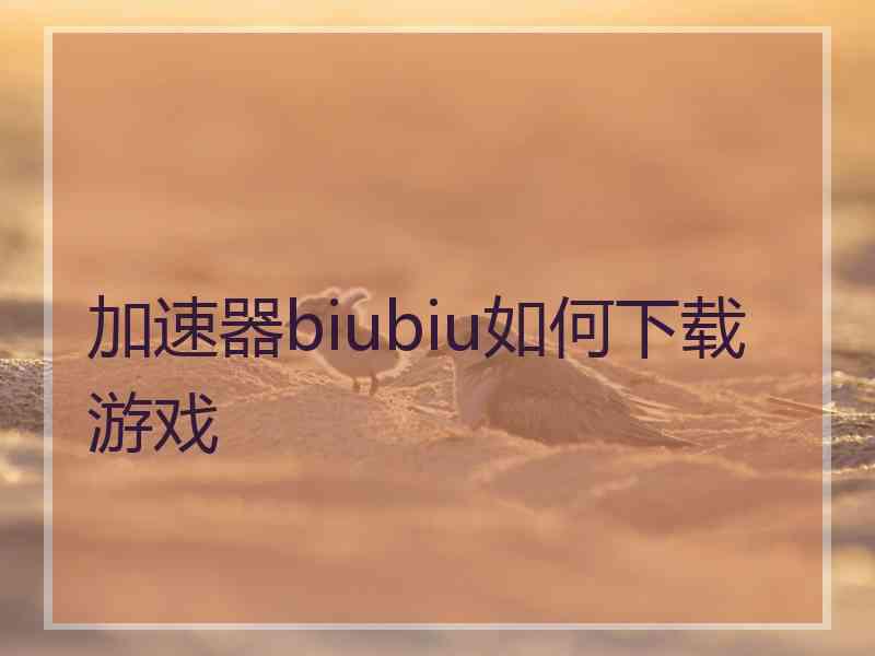 加速器biubiu如何下载游戏
