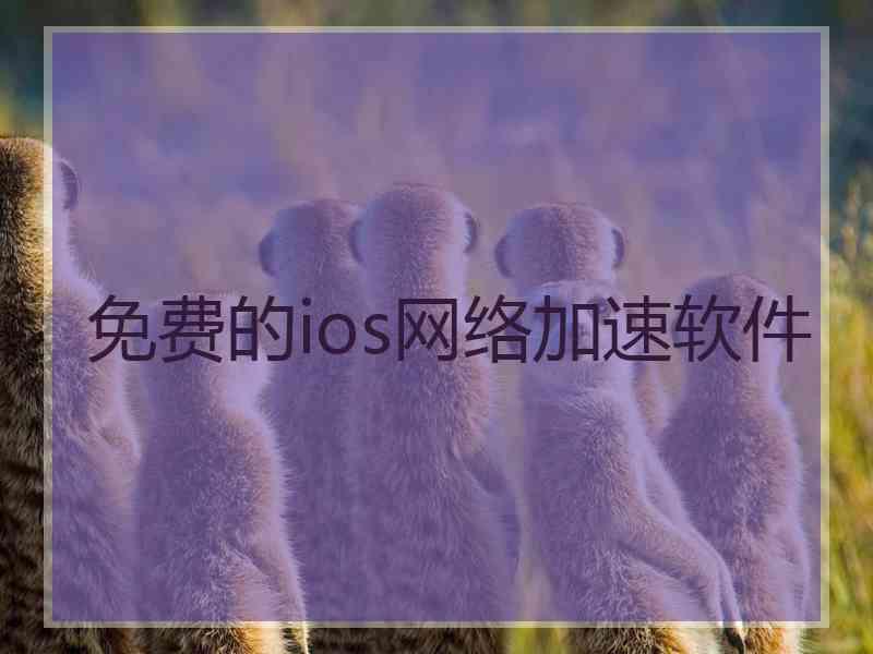 免费的ios网络加速软件