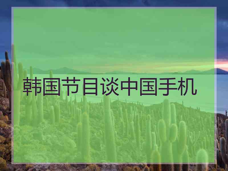 韩国节目谈中国手机