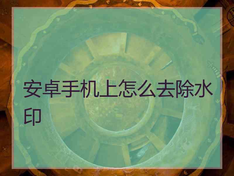 安卓手机上怎么去除水印