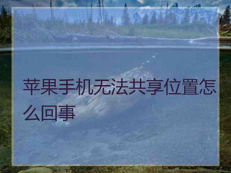 苹果手机无法共享位置怎么回事