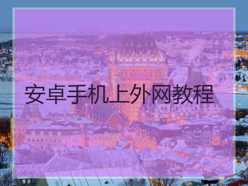 安卓手机上外网教程