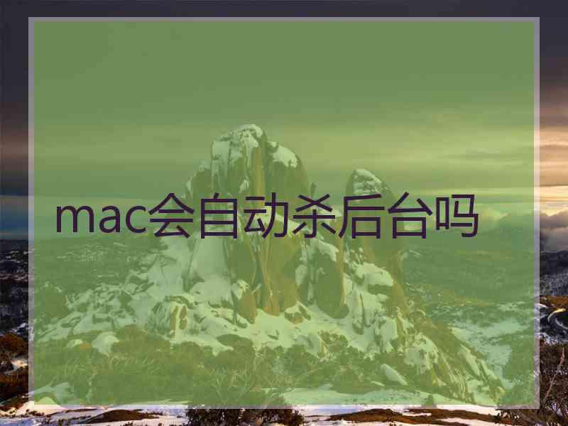 mac会自动杀后台吗